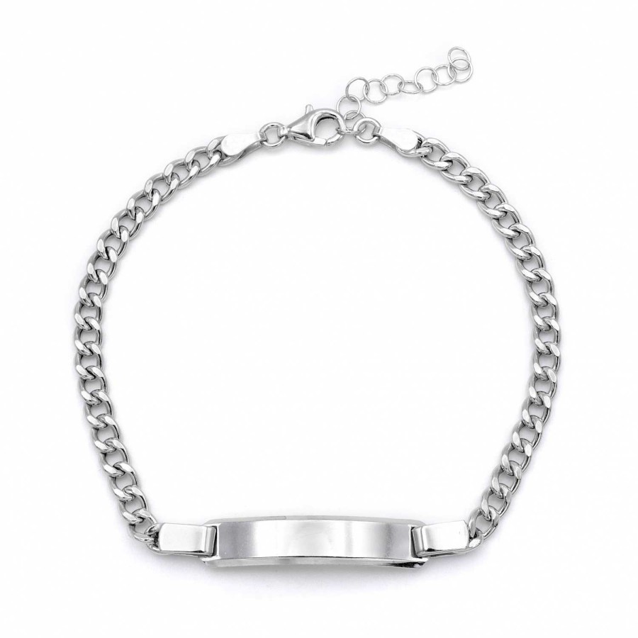 Bracciali Together Jewels | Bracciale In Argento 925 Uomo Con Targa