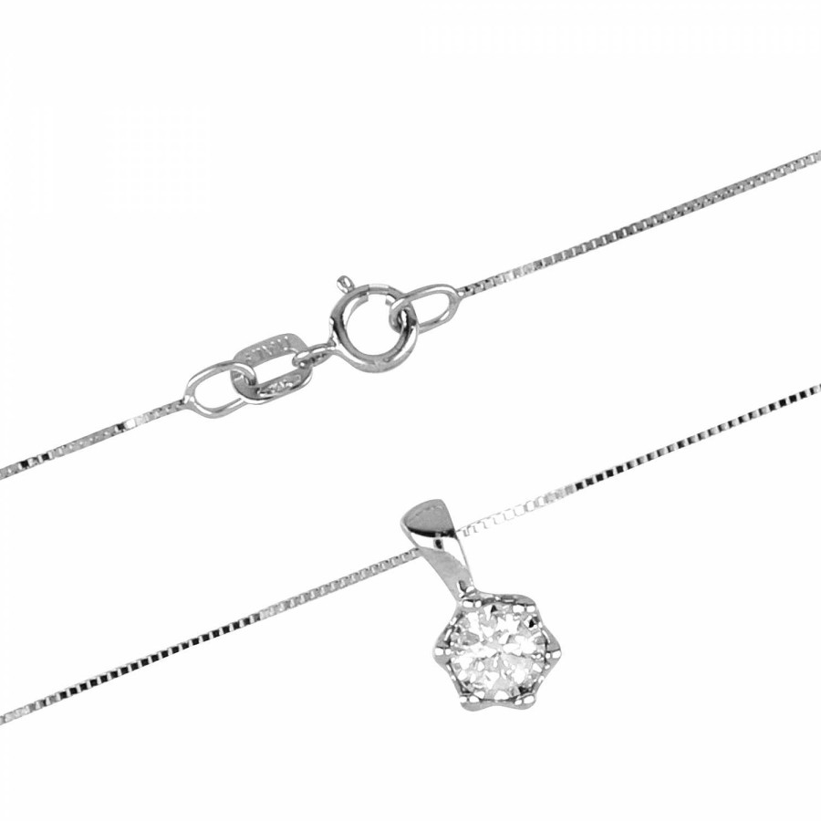 Collane La Gioielleria | Collier Punto Luce Con Diamante Da Ct 0,21