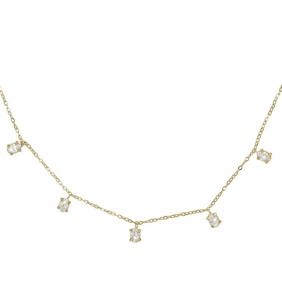 Collane Gimar | Collier In Oro 750 Con Zircone Pendente