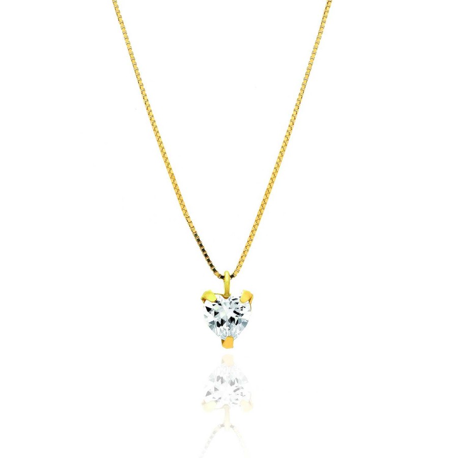 Collane Gimar | Collier Punto Luce Cuore In Oro 750