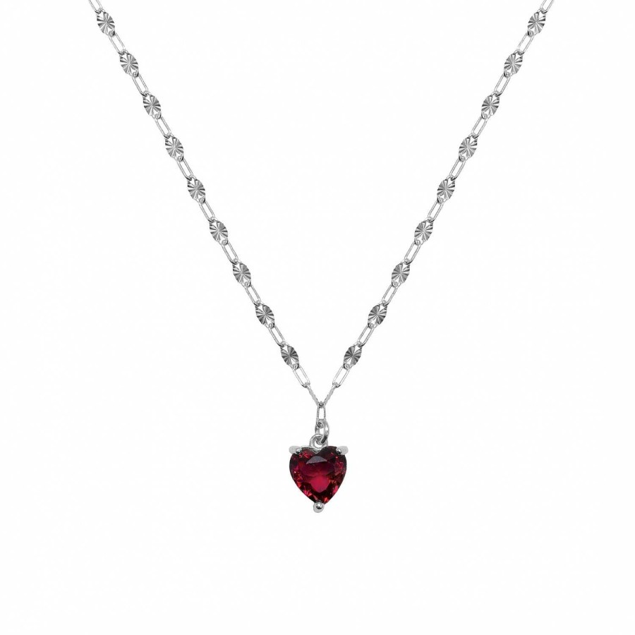 Collane Daveri Vicenza | Collier In Argento 925 Con Cuore Centrale