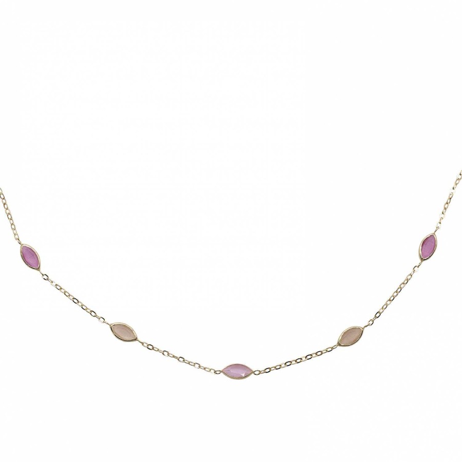 Collane Gimar | Collier In Oro 750 Con Pietre Rosa