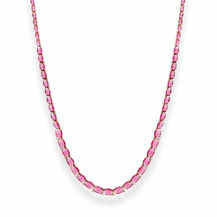 Collane La Gioielleria | Collier Argento 925 Con Zirconi Rosa