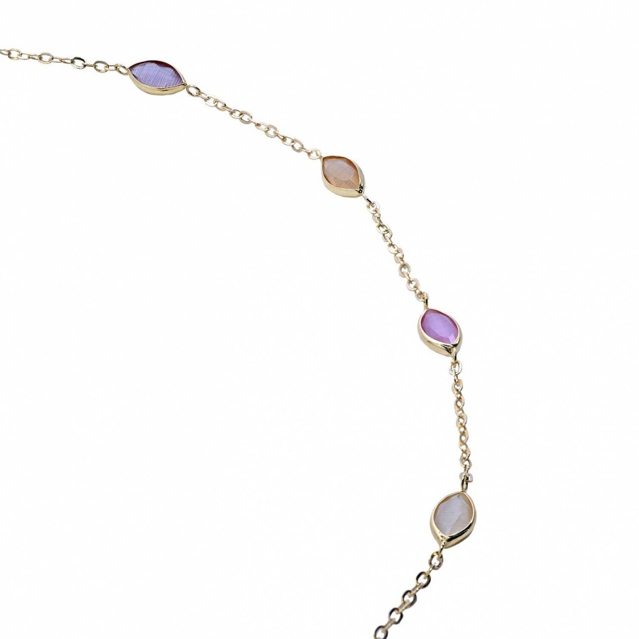 Collane Gimar | Collier In Oro 750 Con Pietre Rosa