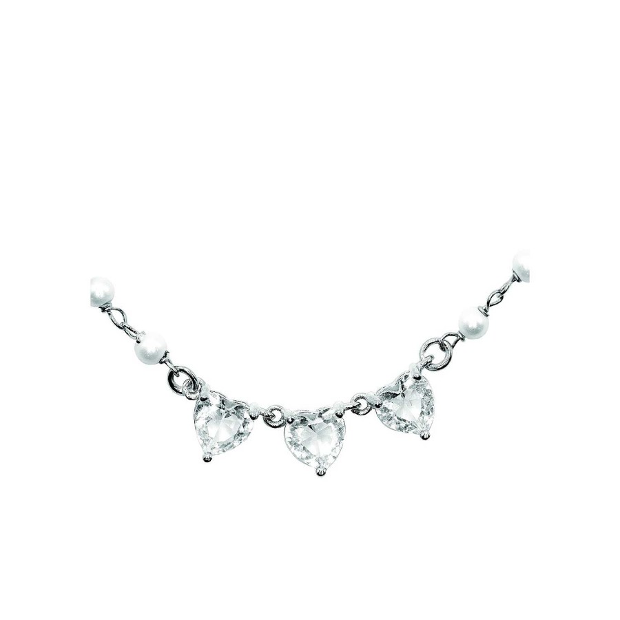 Collane Daveri Vicenza | Collier In Argento 925 Con Cuori E Perline