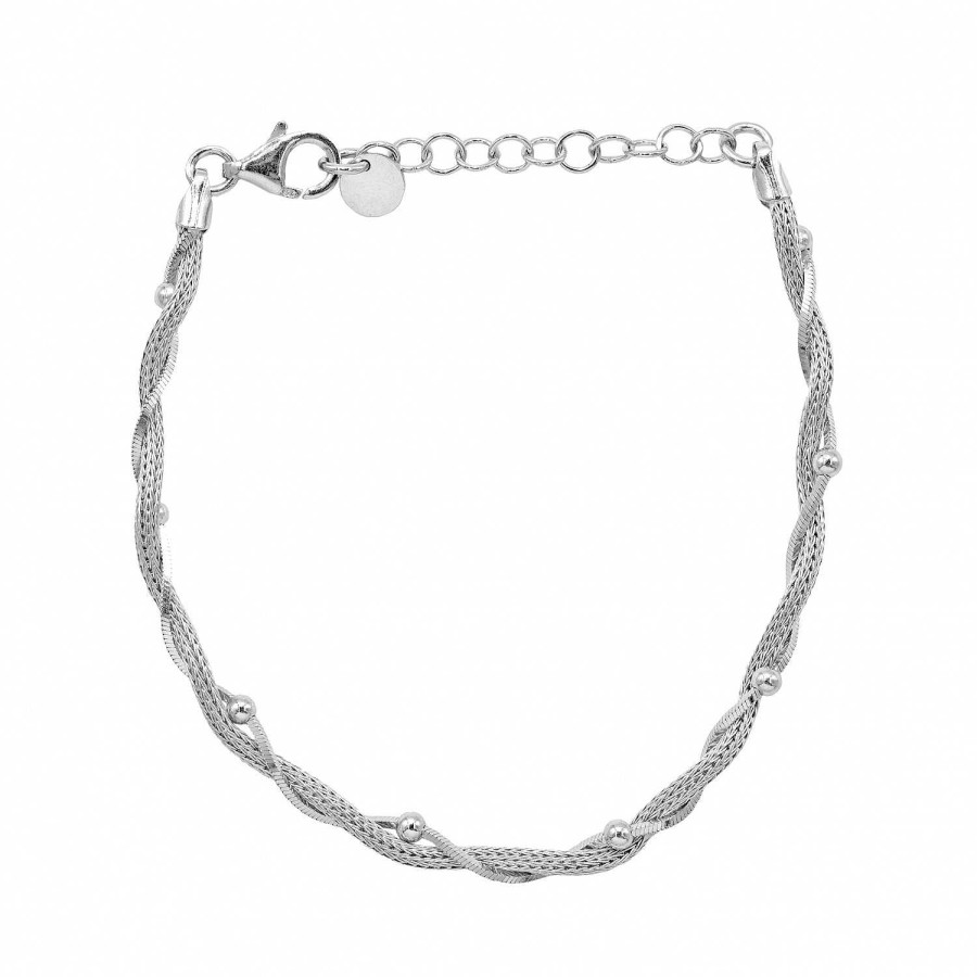 Bracciali Cassero Gioielli | Bracciale In Argento 925 Intreccio Con Palline