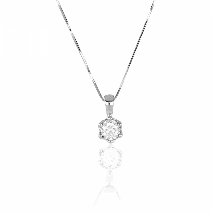 Collane La Gioielleria | Collier Punto Luce Con Diamante Da Ct 0,21