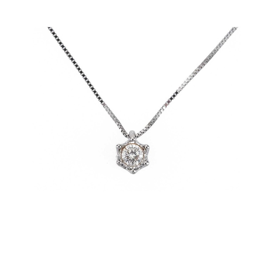 Collane La Gioielleria | Collier Punto Luce Too Diamond Ct 0,05