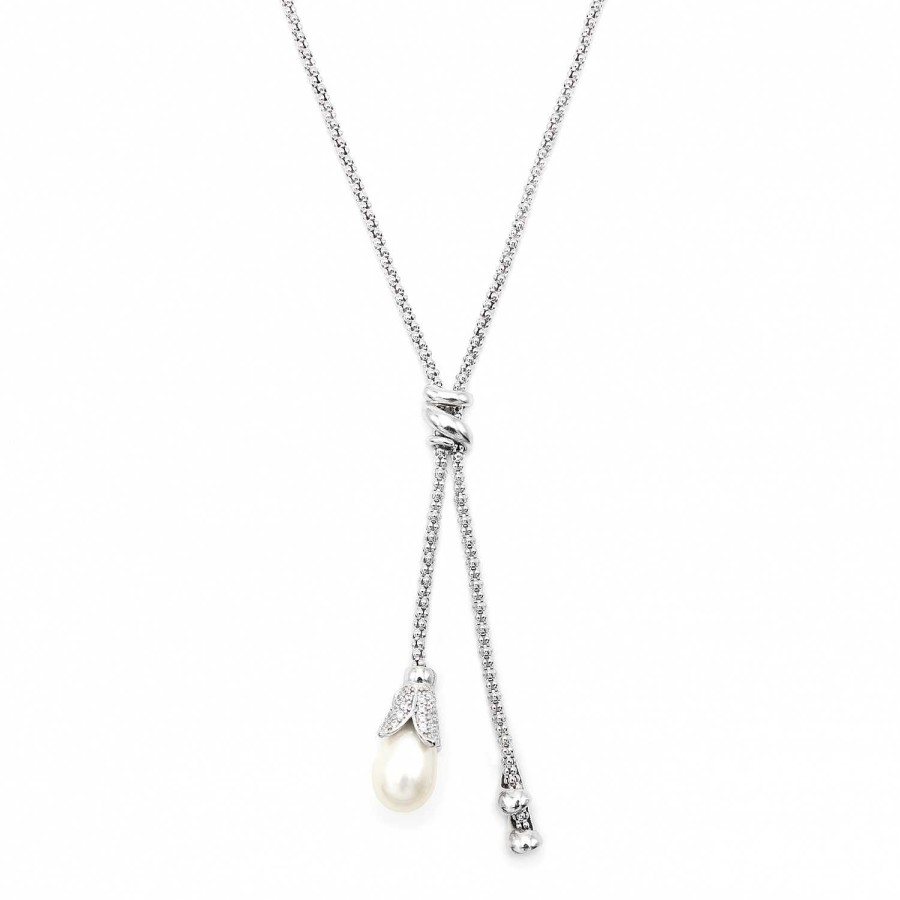 Collane Cassero Gioielli | Collier A Crevattina In Argento 925 Con Perla