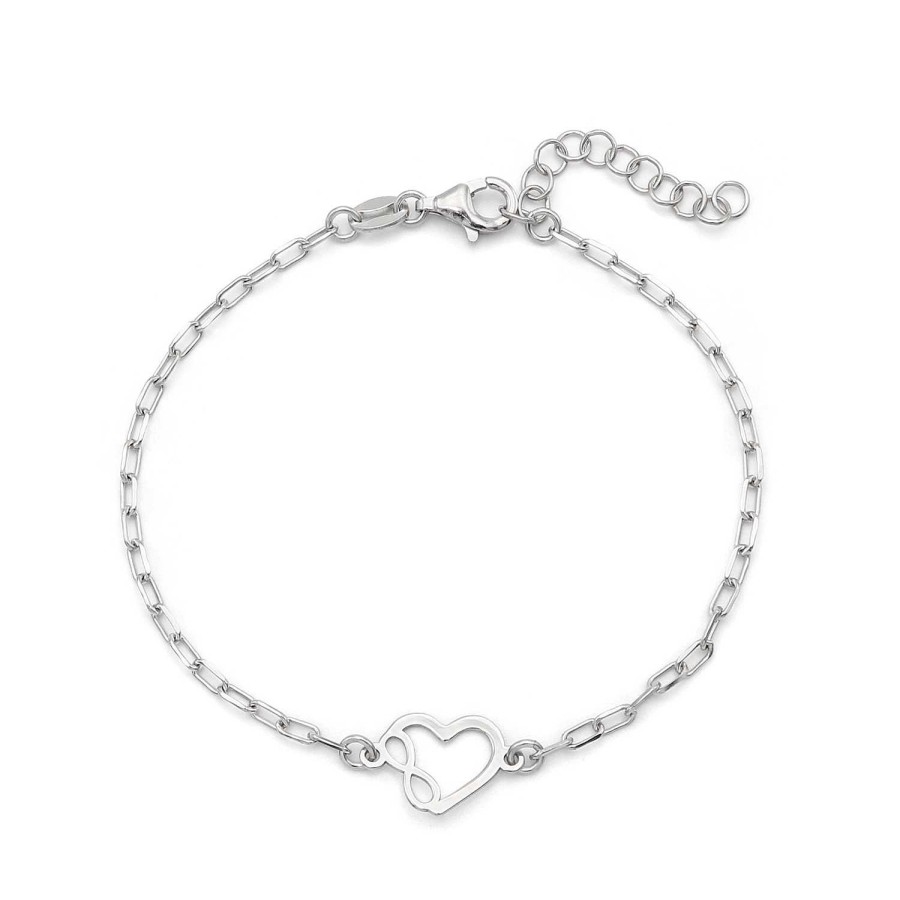 Bracciali Cassero Gioielli | Bracciale A Catena Con Cuore In Argento 925