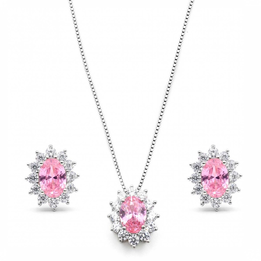 Parure Together Jewels | Parure In Argento 925 Centrale Pietra Rosa