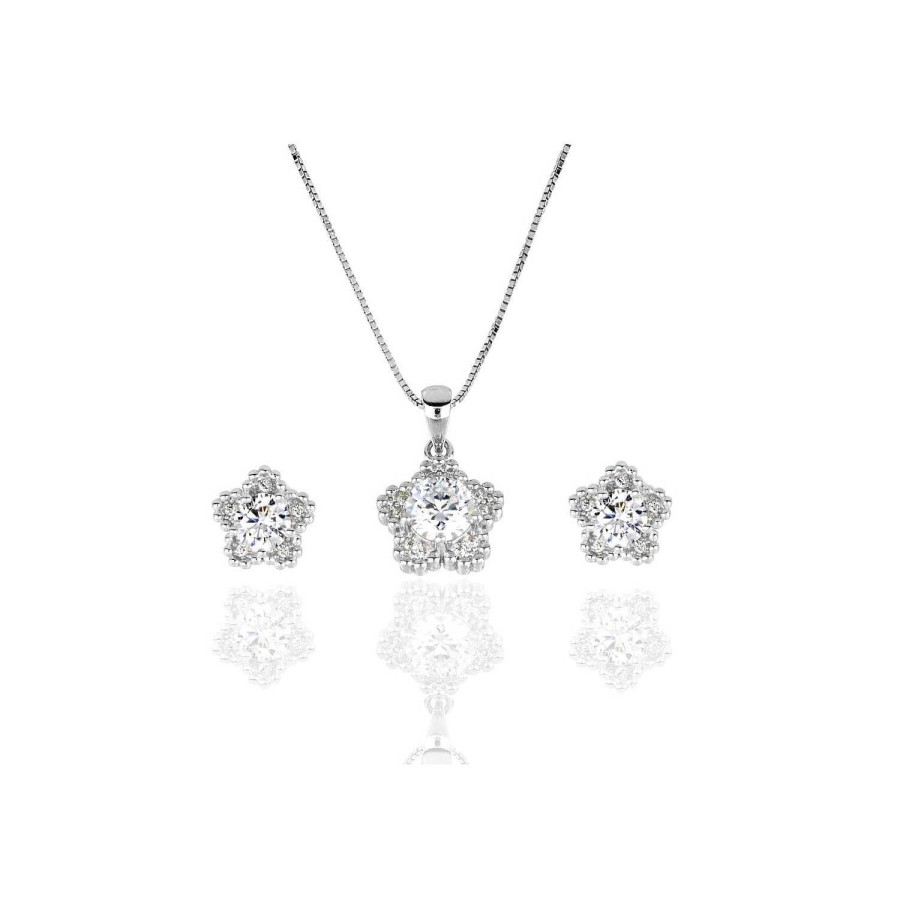 Collane La Gioielleria | Parure In Argento 925 Con Fiore