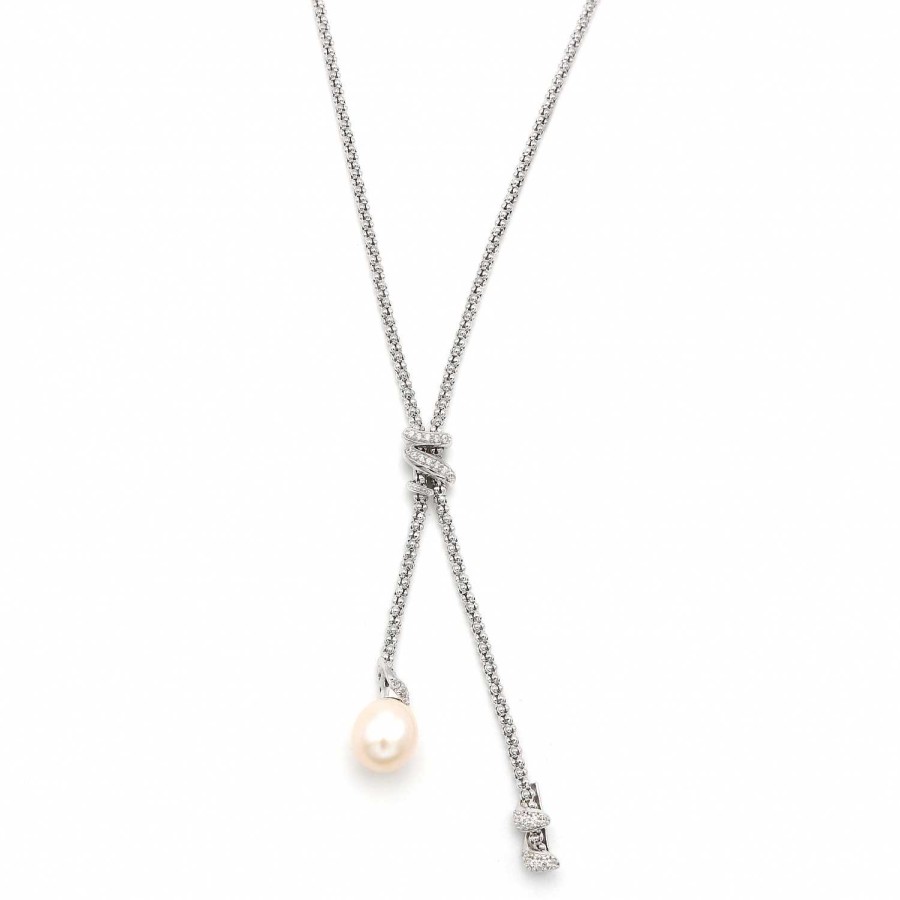 Collane Cassero Gioielli | Collana Argento 925 Cravattina Con Perla