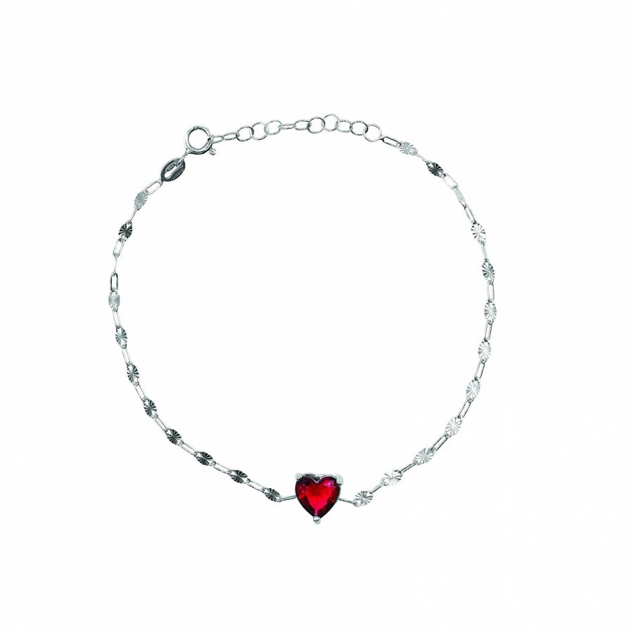 Bracciali Daveri Vicenza | Bracciale In Argento 925 Con Cuore Centrale