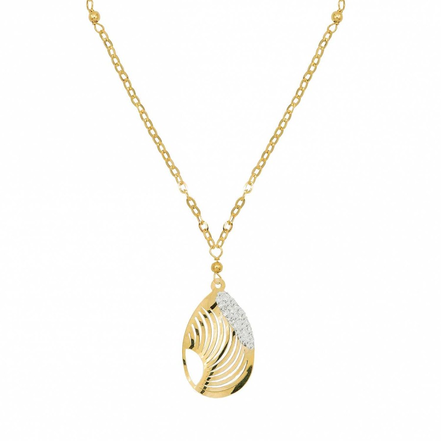 Collane Gimar | Collier In Oro 75 Con Centrale A Goccia