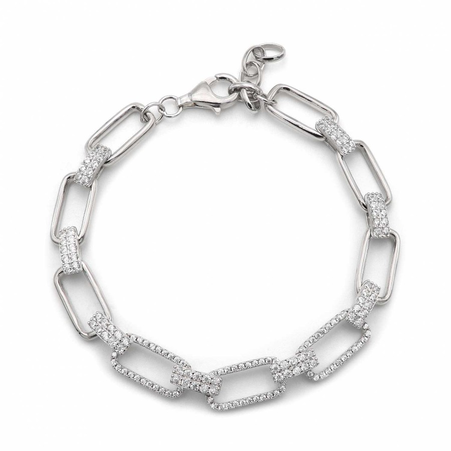 Bracciali Daveri Vicenza | Bracciale Argento 925 Maglia Grumetta Rettangolare