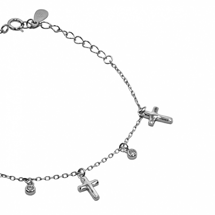 Bracciali Daveri Vicenza | Bracciale In Argento 925 Con Croci E Punti Luce