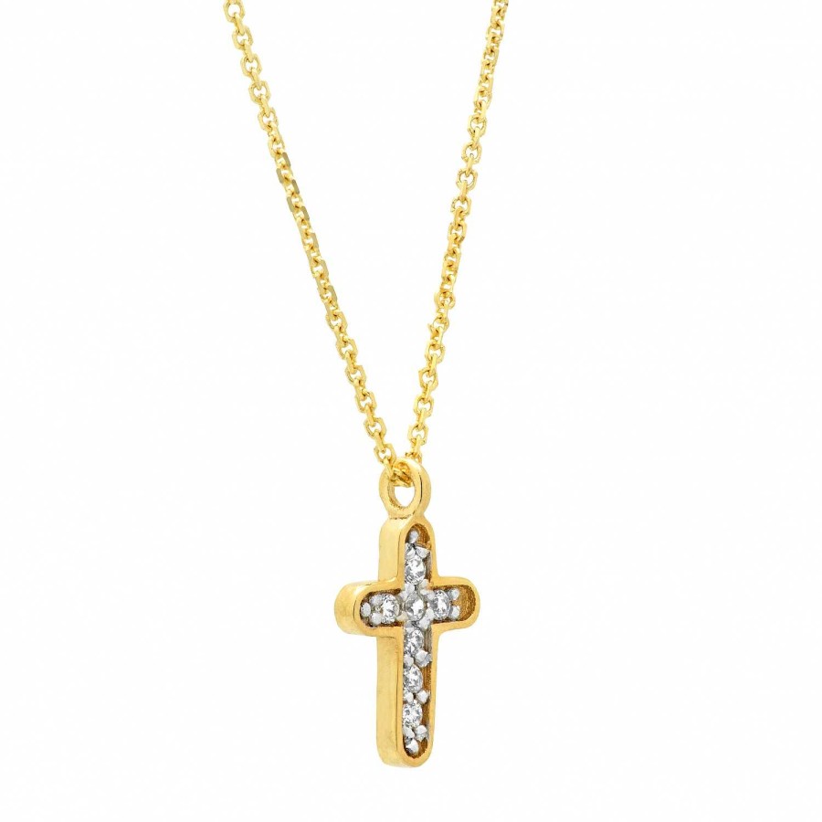 Collane La Gioielleria | Collier In Oro 750 Con Centrale A Croce